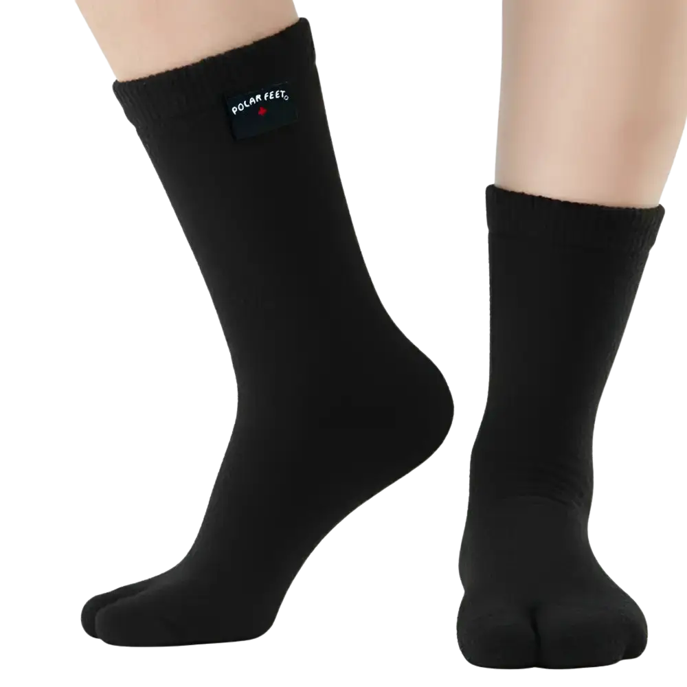 Polar Feet Fleece Tabi Socks - Black - Image 3